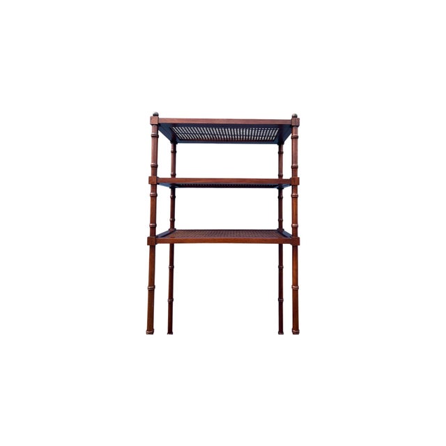 Ornamental & Decorative Materials Hickory Chair Co Cane/Glass Faux Bamboo Etagere For Sale - Image 7 of 8