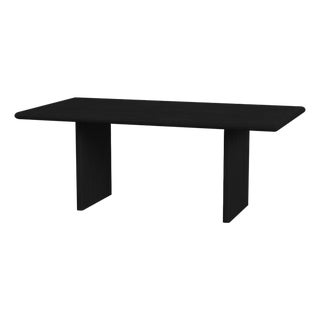 Halmstad 74 in. W Rectangular Wood Panel Dining Table, Black For Sale