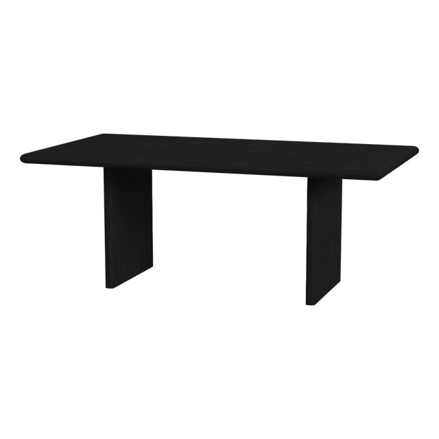 Halmstad 74 in. W Rectangular Wood Panel Dining Table, Black For Sale