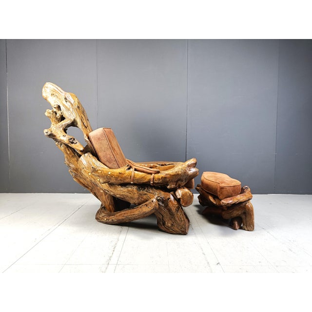 Olive Wood Lounge Chair, 1960s For Sale - Image 10 of 10