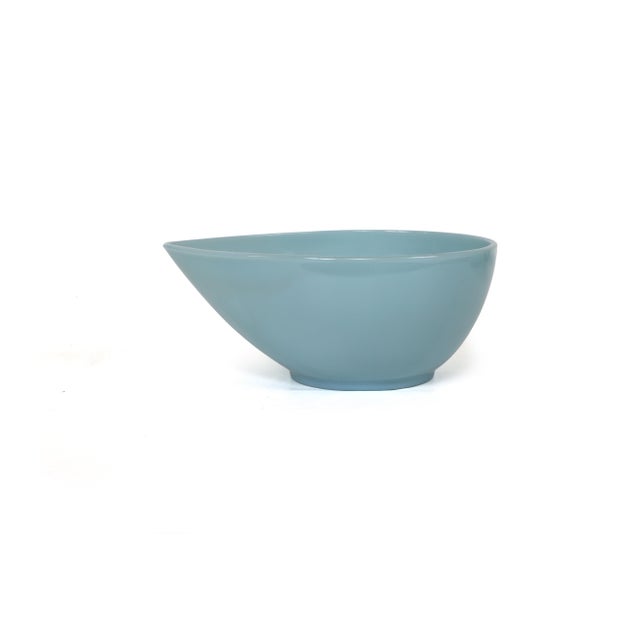 Glass Fire King Teardrop Mixing Bowls - Set of 3 in Rare Delphite Blue For Sale - Image 7 of 13