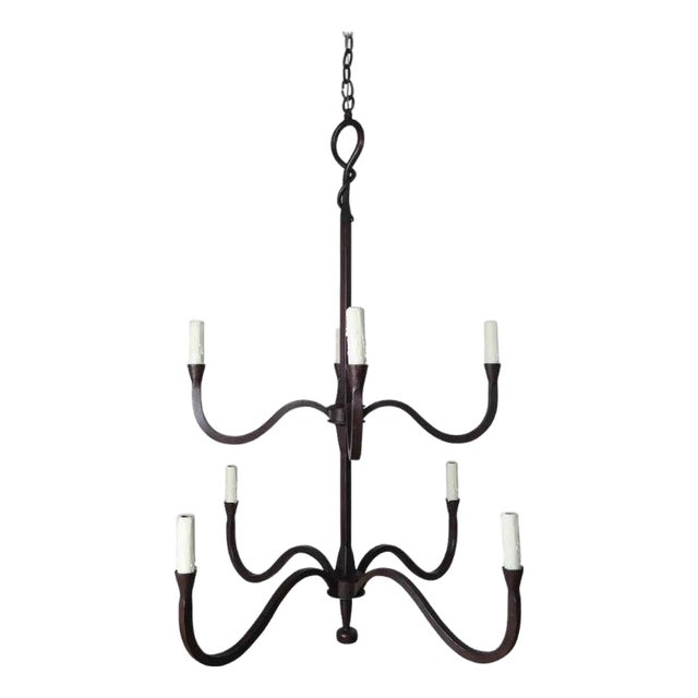 Benedict Wrought Iron Chandelier by Miamar Home For Sale