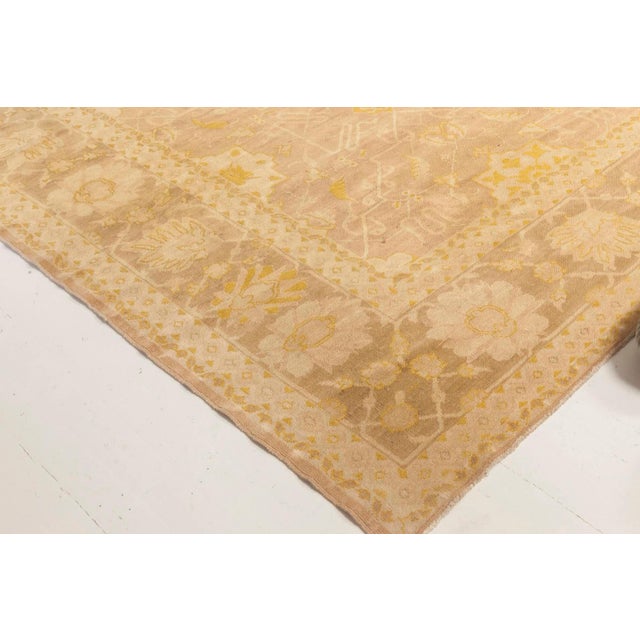 Textile Large Egyptian Modern Gold Wool Rug with Botanical Motif by Doris Leslie Blau For Sale - Image 7 of 8