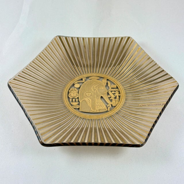 Georges Briard Georges Briard Egyptian Pharaoh Gold Leaf Vide-Poche Dish For Sale - Image 4 of 12