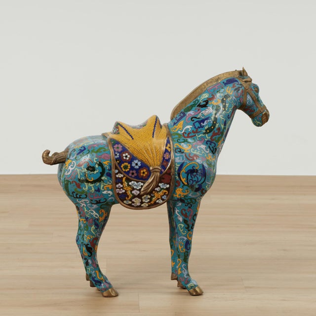 Pair of Vintage Chinese Cloisonne Horses For Sale In West Palm - Image 6 of 18