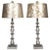 Mid-Century Modern Geometric Shaped Silver Lamps and Shades - A Pair For Sale - Image 9 of 9