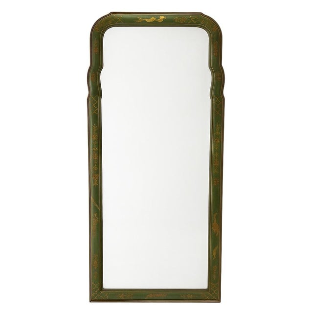 Early 20th Century 1930s Friedman Bros. Green Chinoiserie Colonial Williamsburg Restoration Wall Mirror For Sale - Image 5 of 8
