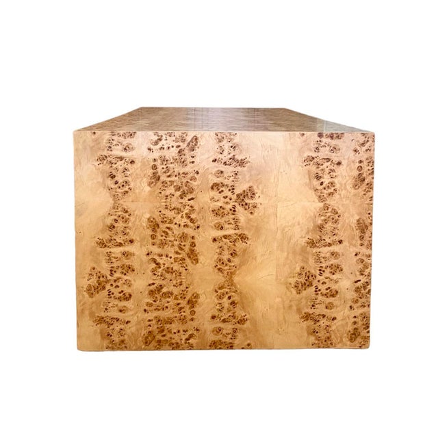 Oslo Burl Wood Veneer Waterfall Coffee Table by Wisteria, Manner of