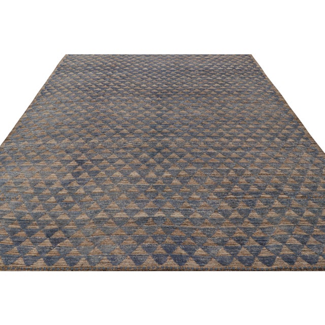 Not Yet Made - Made To Order Rug & Kilim’s Moroccan Style Rug in Blue with Brown Geometric Patterns - 9x12 For Sale - Image 5 of 7
