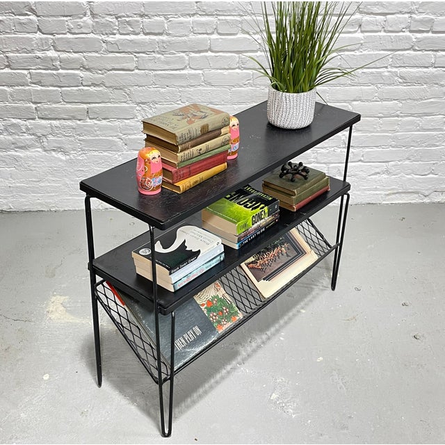 Mid Century Modern Industrial Black Metal Bookcase, C. 1950's Chairish