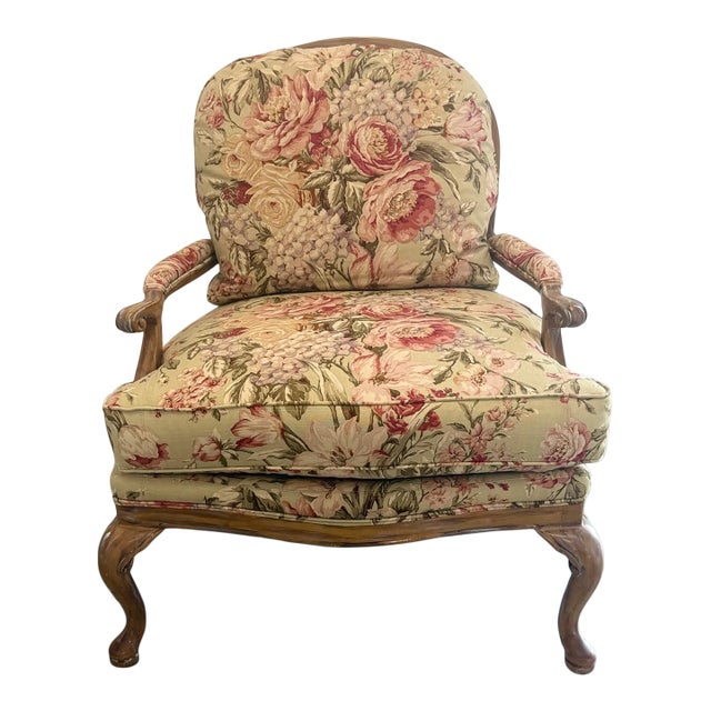 1990s Michael Thomas French Country Bergère Chair For Sale