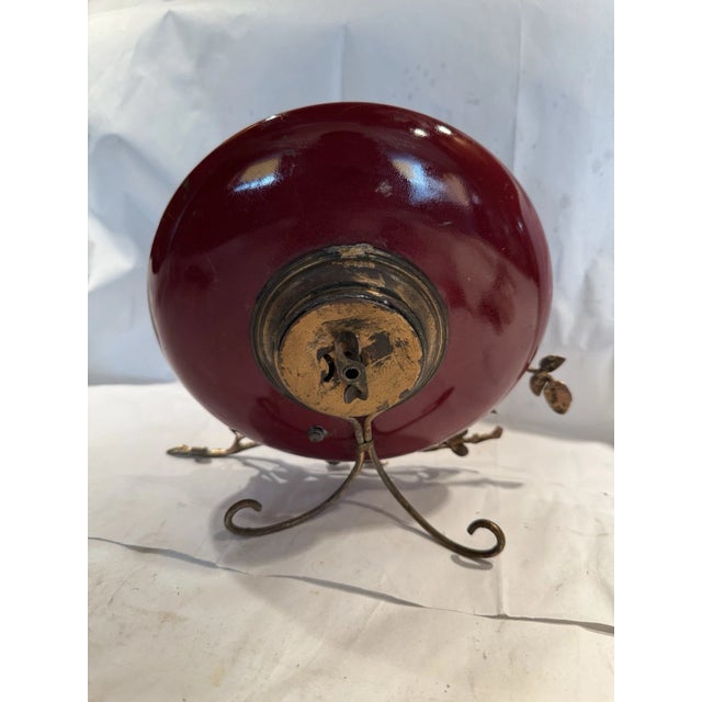 1900 - 1909 Antique German Art Nouveau Ceramic Dish Desk Clock With Metal Detailing For Sale - Image 5 of 11