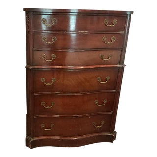 1940s Mahogany Chest on Chest 6 Drawers For Sale