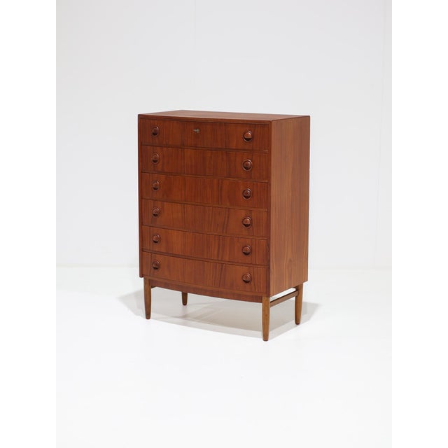 Mid-Century Modern Curved Chest of Drawers in Teak by Kai Kristiansen, Denmark, 1960s For Sale - Image 3 of 17