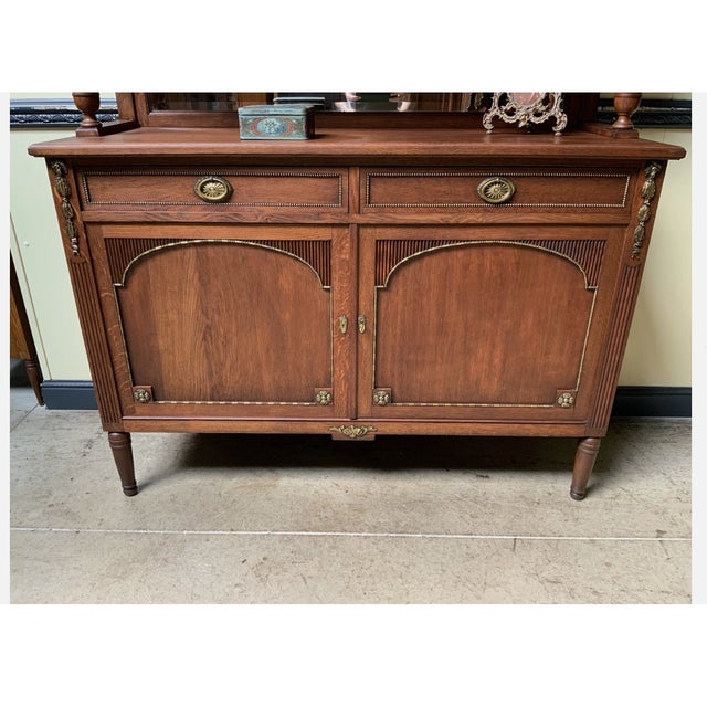 Antique Art Nouveau Bronze-Plated Buffet, 1910 For Sale - Image 10 of 11