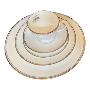 Waterford Kilbarry Platinum Fine China 5 Piece Place Settings 4 Sets- 20 Pieces New in Box Late 20th Century.