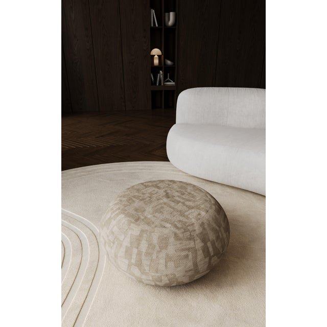 Not Yet Made - Made To Order Round Pouf in Smoked Oak by Lebanto For Sale - Image 5 of 7