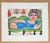 Malcah Zeldis, Malcah Zeldis Folk Art Gouache Painting Wine & Cigarettes Woman Outsider Artist, 1988 For Sale In Miami - Image 6 of 8