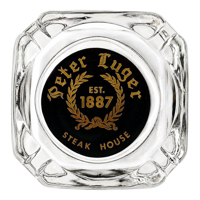 Vintage Peter Luger Nyc Steakhouse Restaurant Glass Ashtray For Sale