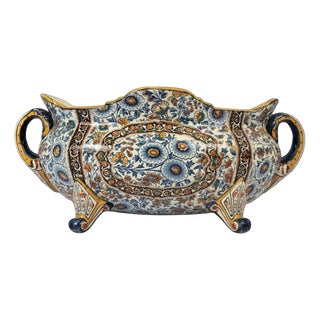 Earthenware Planter from Gien, 19th Century For Sale