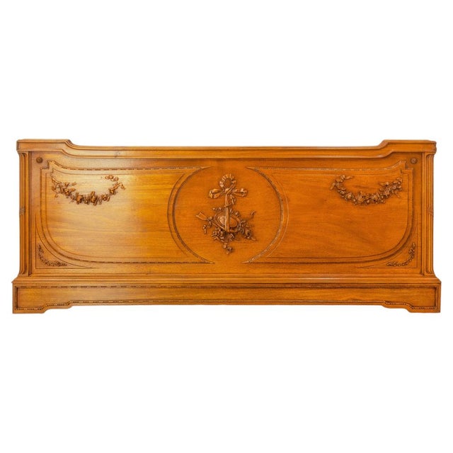 1900 - 1909 Antique French Walnut Headboard, 1900s For Sale - Image 5 of 5