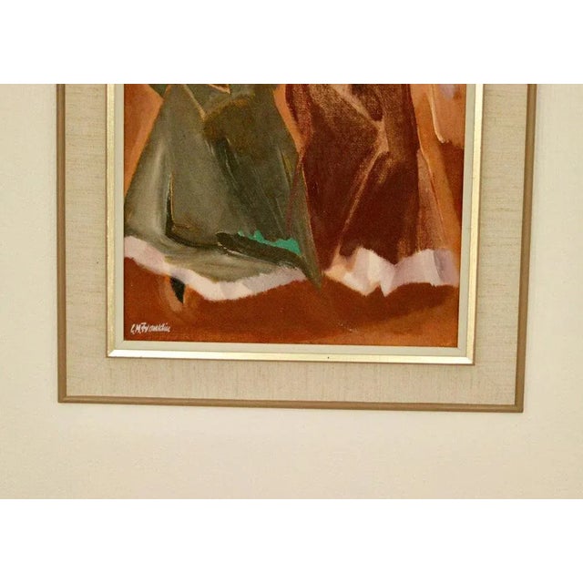 Carl Magnus Franklin, Two Women, 1960s, Oil on Panel, Framed For Sale - Image 5 of 11