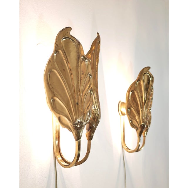 Brass Wall Lamps by Tommaso Barbi for G&G Studio, Italy, 1960s, Set of 2 For Sale - Image 13 of 16
