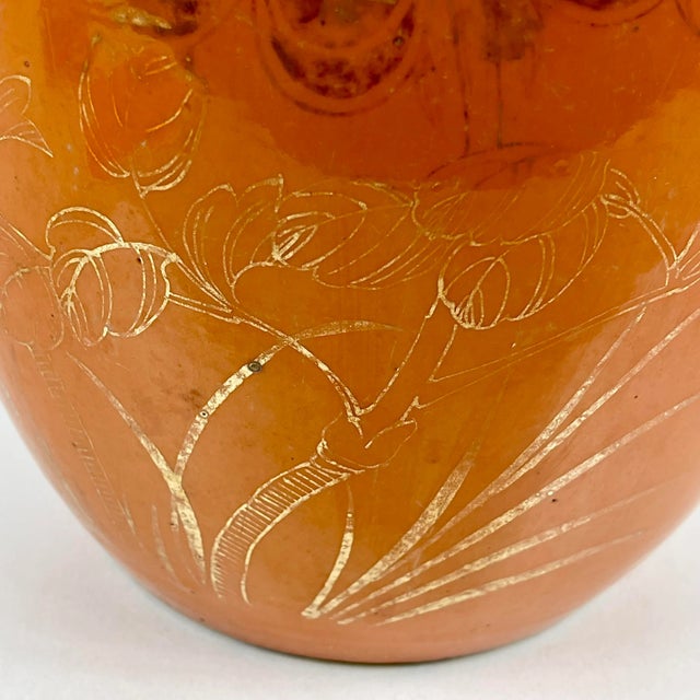 Late 19th Century Tall Chinese Orange Vase With Chrysanthemums For Sale In San Francisco - Image 6 of 10