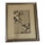 Vintage Japanese Woodblock Print Bird and Cherry Blossom Silver Frame For Sale