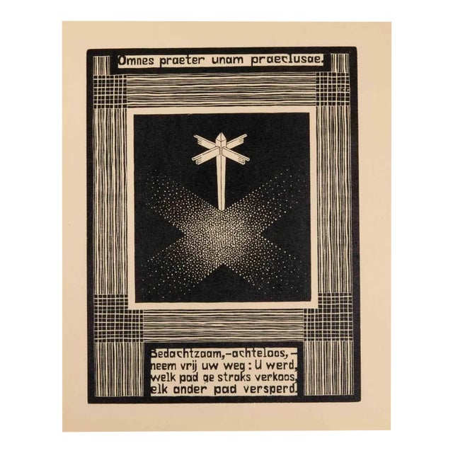 Maurits Cornelis Escher, Signpost, Woodcut, 1931 For Sale