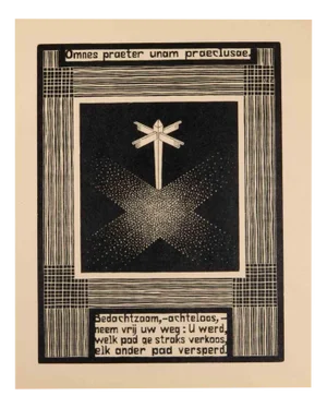 Maurits Cornelis Escher, Signpost, Woodcut, 1931