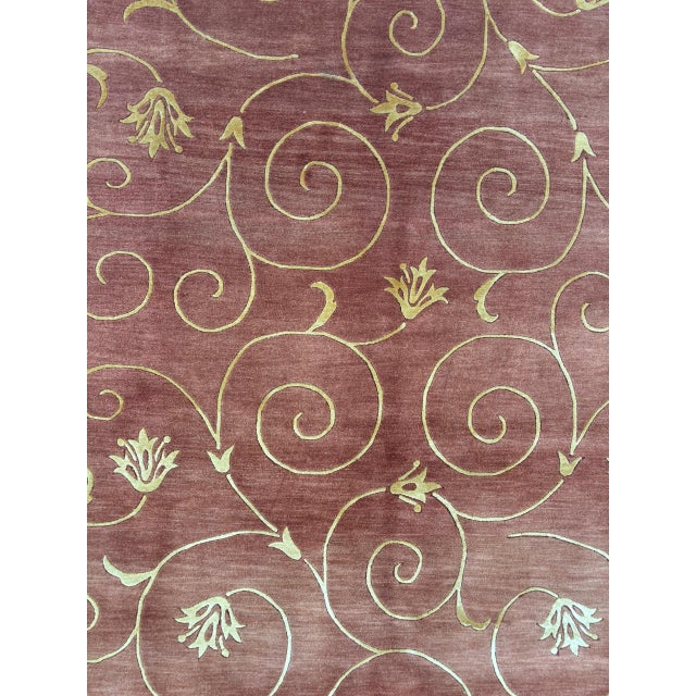 This is an AUTHENTIC Silk and wool pile genuine hand made very fine Art Deco style CHINESE rug-