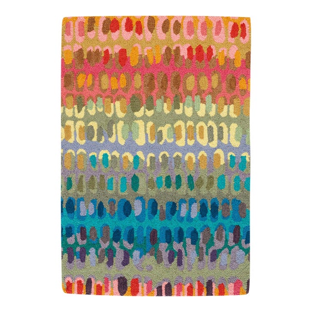 Dash & Albert by Annie Selke Paint Chip Multi Micro Hooked Rug, 3' x 5' For Sale