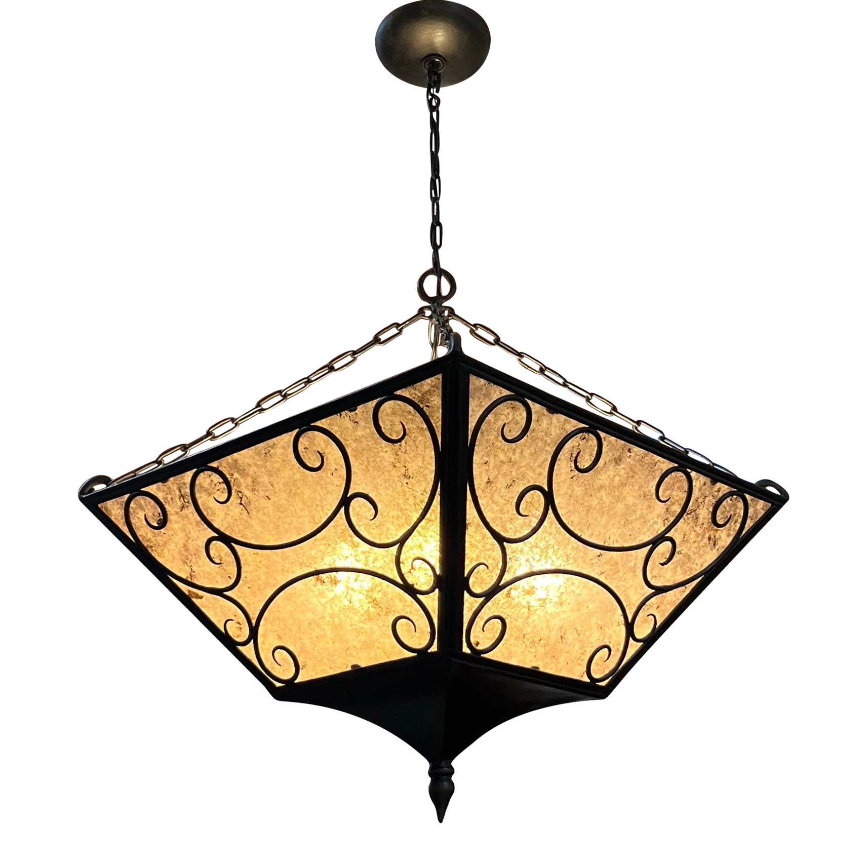 Ironware International Mica + Iron Four Light Chandelier - image 0