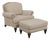 Ethan Allen Upholstered Club Chair & Ottoman For Sale