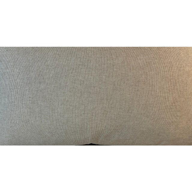 Large Bolster Pillow Decorated With a Delicate Water Color Look Floral Pattern of Soft Pinks, Greens & Oranges - Made in the U K For Sale - Image 12 of 12
