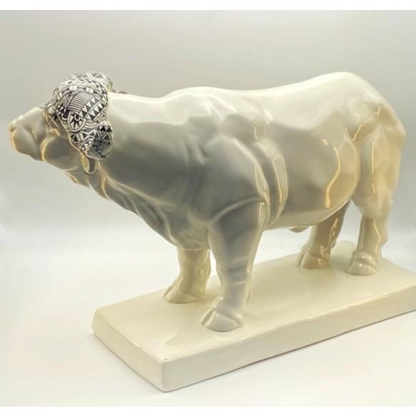 Early 21st Century Meissen Atelier X Hugo Boss Maximilian Hagstotz Buffalo Figure (Large 16” Limited Edition “Big Five” Store Display Piece) For Sale - Image 5 of 18