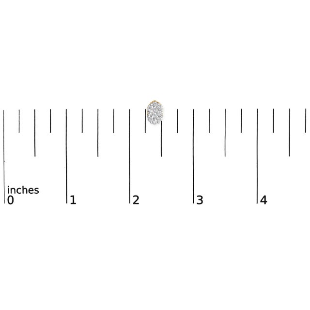 18K Yellow Gold 1.00 Diamond Oval Shaped Composite Cluster Stud Earrings (H-I Color, I1-I2 Clarity) For Sale In New York - Image 6 of 6