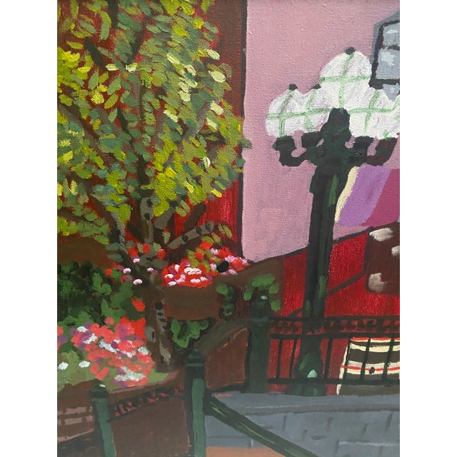 Mid 20th Century Fauvist Modern Cityscape Oil Painting Signed Sally, Framed For Sale - Image 4 of 7