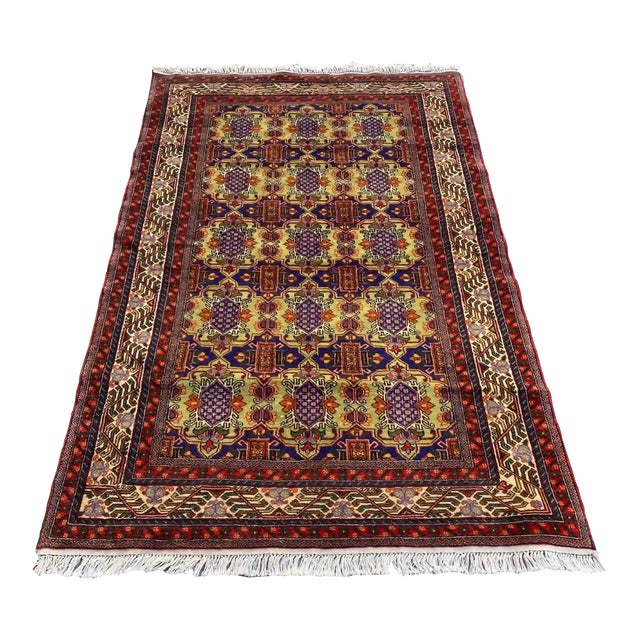 Hand-Knotted Rug - 4.3 X 6.4 Ft - Geometric Pattern For Sale
