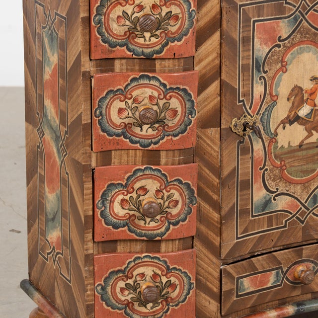 19th Century Austrian Original Hand-Painted Cabinet Chest of Drawers For Sale - Image 12 of 17