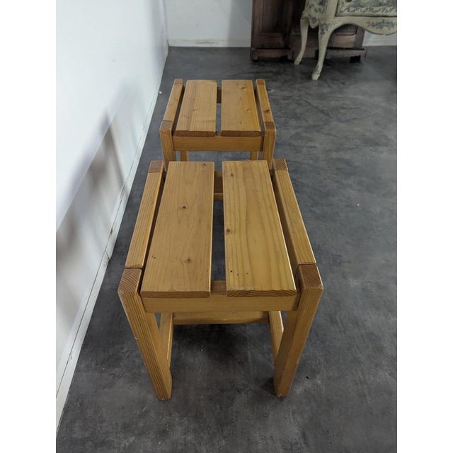 Pine Stools, Set of 2 For Sale - Image 4 of 5