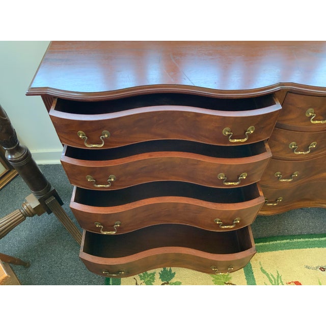 Brown Late 20th Century Serpentine Front Chippendale Style Chest For Sale - Image 8 of 14