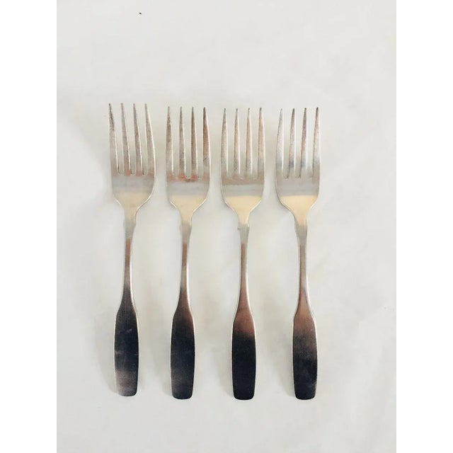 1950s Mid-Century Paul Revere Stainless Salad Forks - Set of 4 For Sale - Image 5 of 5