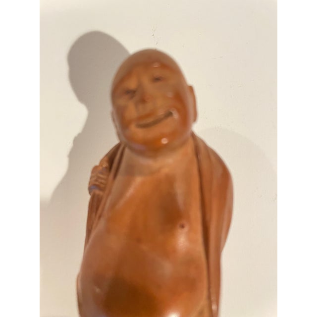 Copper Antique Hand Carved Budda Boxwood Made in China For Sale - Image 8 of 11