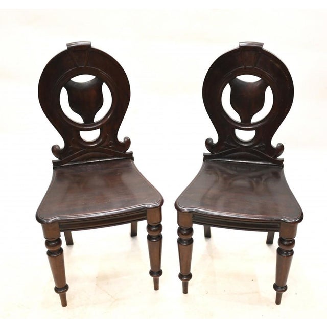 Set of Mid Victorian Hall Chairs in Mahogany, 1840s For Sale - Image 6 of 8