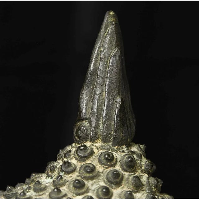 Antique Thai Bronze Buddha Head of Walking Buddha From the Ancient Kingdom of Sukhothai For Sale In Denver - Image 6 of 12