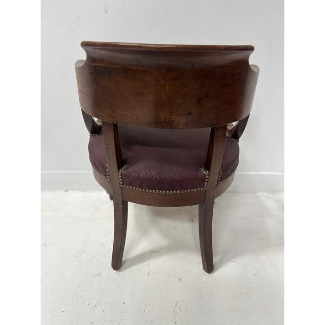 Wood Empire Style Desk Chair in Mahogany and Veneer, 19th Century For Sale - Image 7 of 12