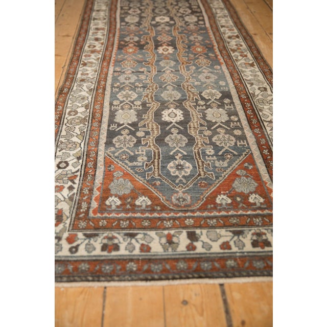 Chestnut Vintage Distressed Hamadan Rug Runner - 3'4" x 10'4" For Sale - Image 8 of 9