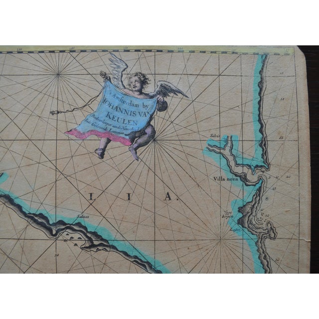 Hand-Colored Nautical Chart of Portugal by Johannes Van Keulen, 1690 For Sale - Image 10 of 14